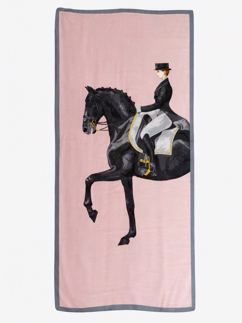 Large Pink Equestrian Print English Rider Art To Wear Pashmina Scarf